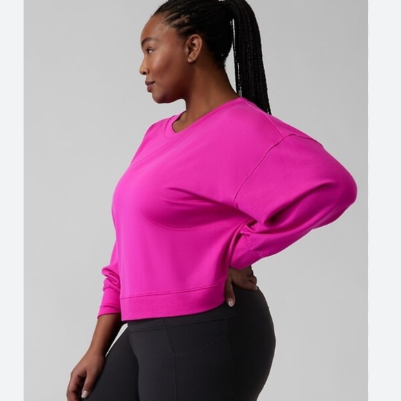 Athleta Savasana Twist Back Sweatshirt Magenta Pink - Picture 9 of 9